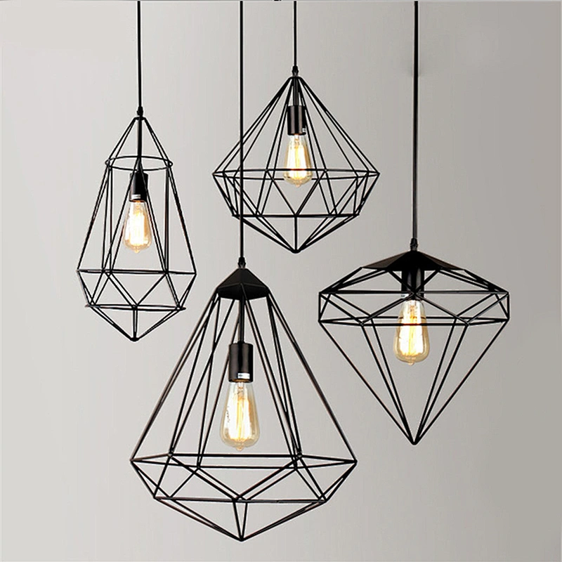 Retro Creative Birdcage Chandelier Iron Pendant Lamp For Dining Room