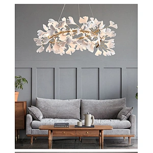 New ceramic ginkgo leaves living room dining room staircase chandelier hotel lobby custom chandelier