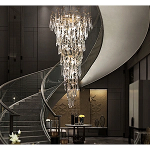 Modern custom designed hotel lobby branch glass chandeliers luxury villa staircase chandeliers