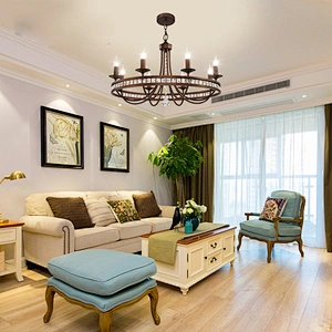 Modern Simple Village Crystal Chandelier Iron Pendant Light For Living Room