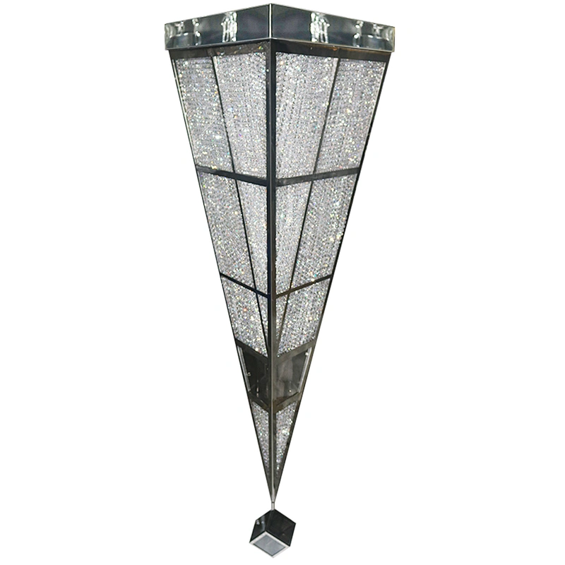 Customizable hotel project stainless steel k9 crystal chandelier ceiling light