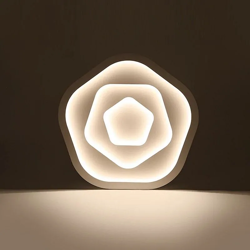Modern Simple Artistic tricolor led rose shaped acrylic lighting ceiling lamp