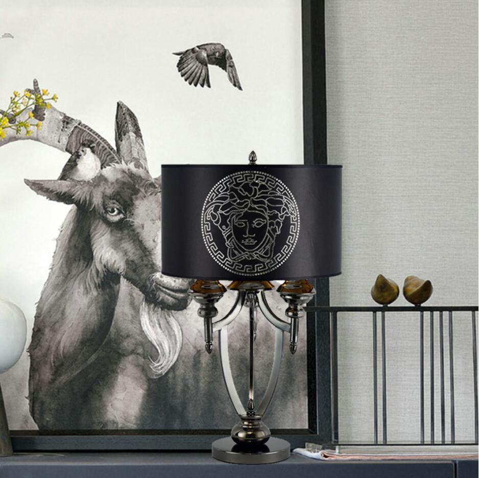 Modern design hotel restaurant luxury black metal table lamp