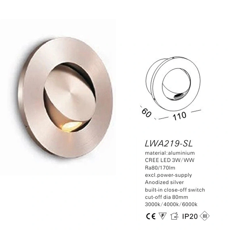 2019 new design lighting bedside reading light spotlight 3w led wall light downlight