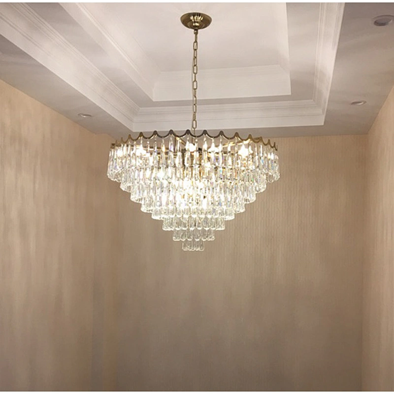 modern plating chrome for hotel project crystal pendant lamp