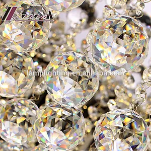 Modern Gold Circle Crystal Ceiling Light For Hotel Lobby Bedroom Ceiling Lamp