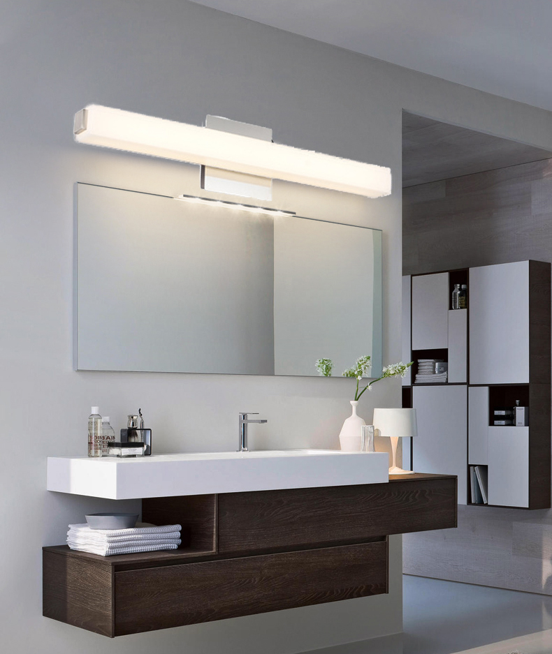 Custom Hotel Decor With Stainless Steel Mirror Wall Light Hotel Bathroom Waterproof Chrome Wall Lights 8W/14W Ip44