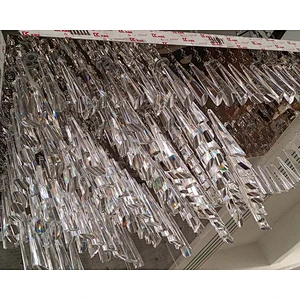 Large Rectangular Crystal Raindrop Chandelier Prisms For Hotel Lobby Pendant Lights