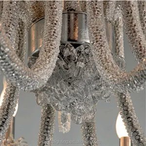 European Luxury Glass Beads Candle Shape Chandelier With Five Layers Pendant Lights