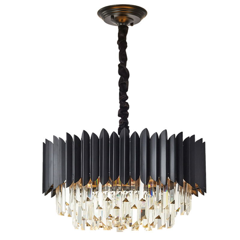 Modern french empire round dining room luxury led stainless steel k9 crystal lights chandelier