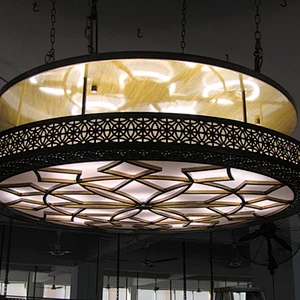 Unique Design Vintage Antique Brass Round Glass Ceiling Lamp Hotel Ceiling Lights