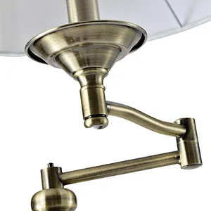 European Hotel Guest Room Adjustable Vintage E27 Fabric Standing Light Floor Lamp