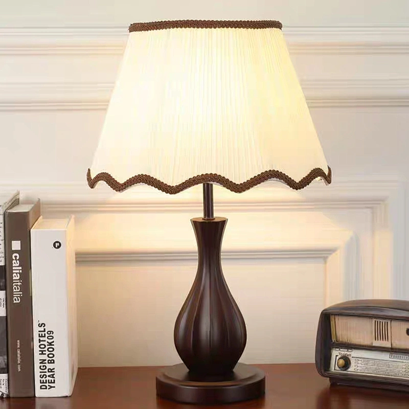 Modern design vintage wood bed side table lamp
