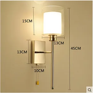 Modern Design Glass Lamp Shade Wall Lighting Long Wall Lamp Hotel Bedroom Wall Lamps