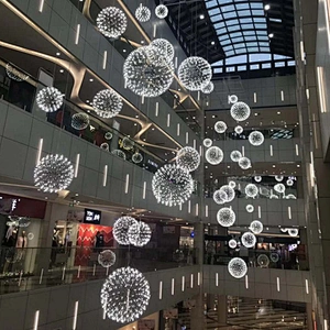 Modern nordic designer chrome led ceiling chandelier  pendant light mrna1273 modern
