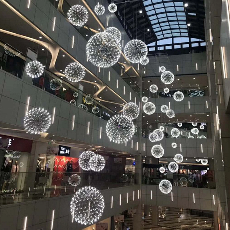 Modern nordic designer chrome led ceiling chandelier  pendant light mrna1273 modern