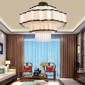 Decorative Indoor Lobby Crystal Lamp Round Pendant Lamp For Hotel Project