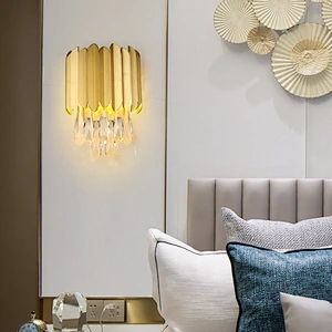 Postmodern Luxury Wall Lamp Living Room Tv Wall Bedside Lamps Crystal Wall Lights