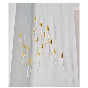 Creative Hotel shopping mall raindrop crystal chandelier engineering design custom combination meteor shower lamp