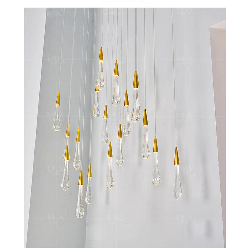 Creative Hotel shopping mall raindrop crystal chandelier engineering design custom combination meteor shower lamp