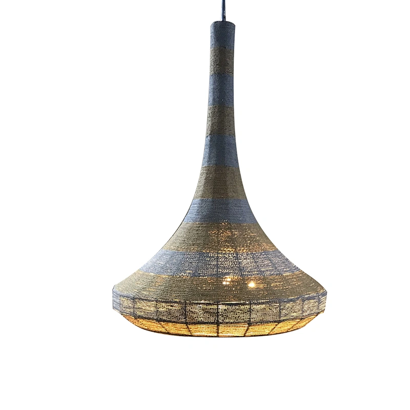 Creative design hand-woven brown rope Projector light chandelier