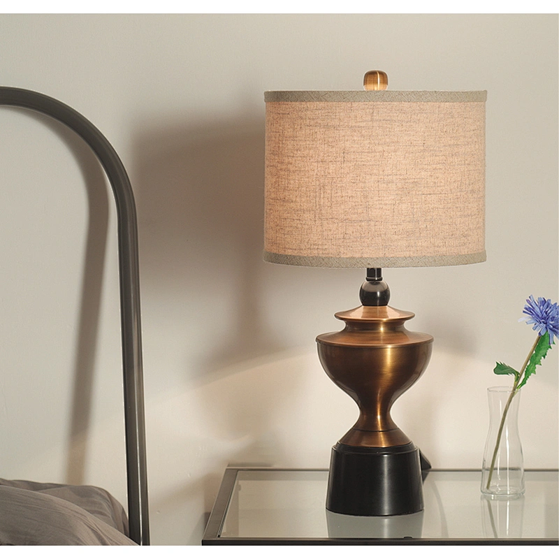 American Custom Design Iron Bronze Table Lamp Vintage Hotel Desk Tables Lighting