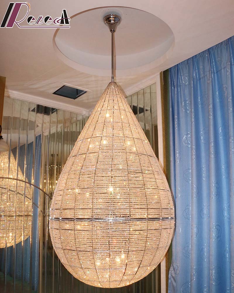 Luxury Water Drop Shape Chandelier Crystals For Lobby Lighting Chandelier Lamps