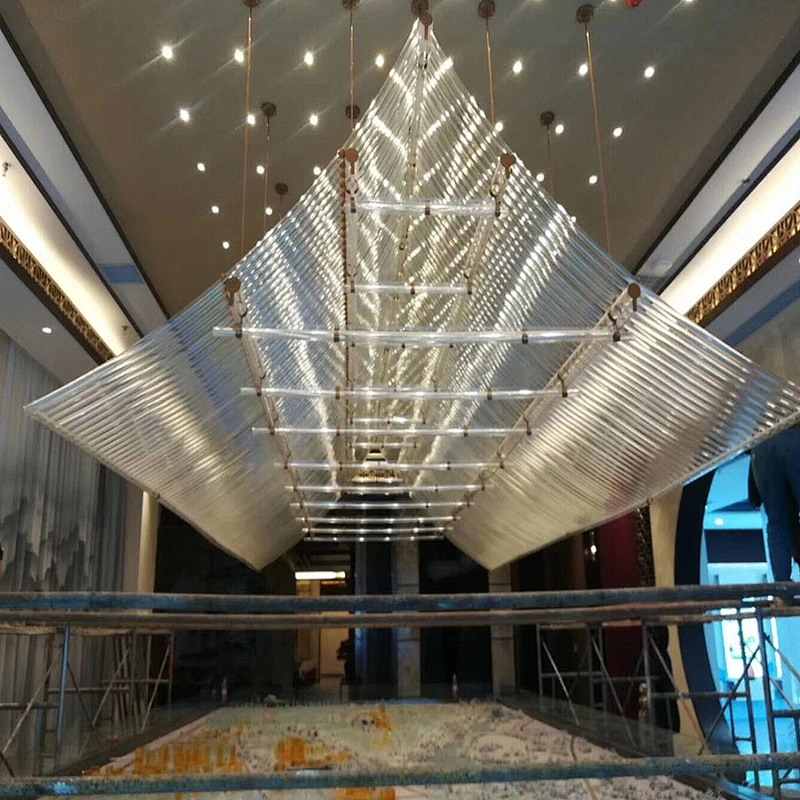 Customized Large Hotel Lobby Decoration Lighting Modern Glass Crystal Chandelier