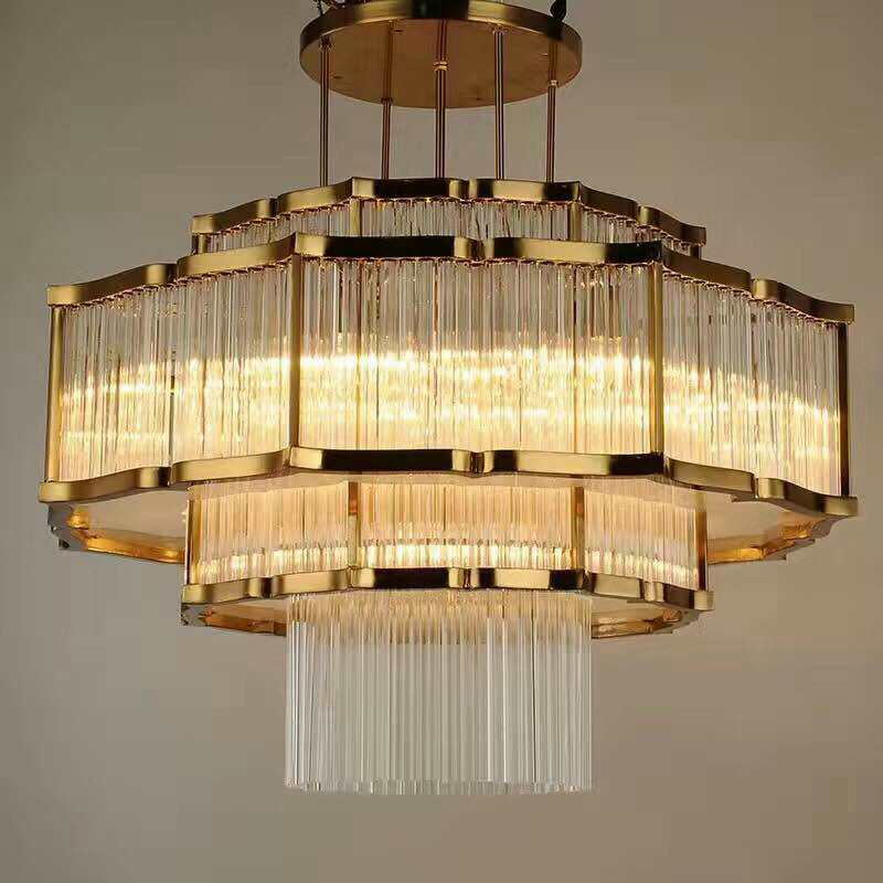 Decorative Indoor Lobby Crystal Lamp Round Pendant Lamp For Hotel Project