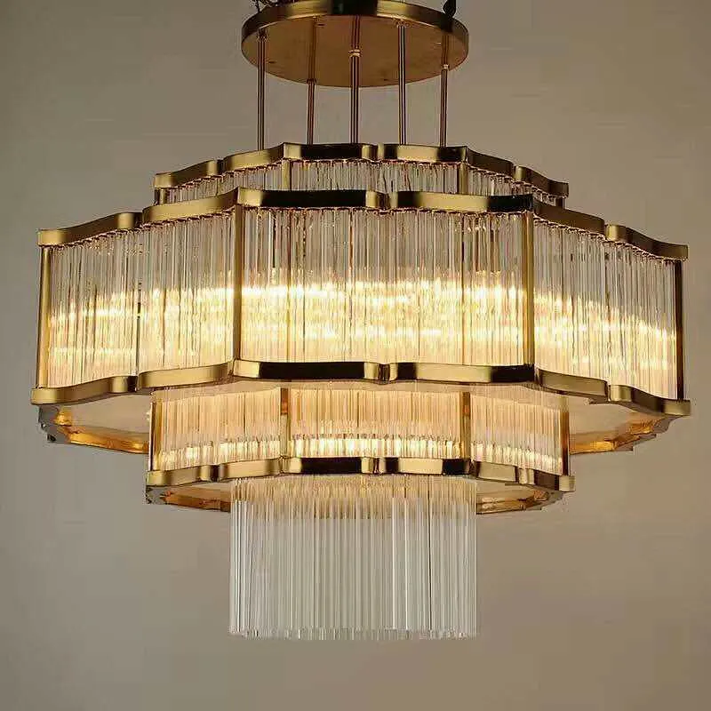 Decorative Indoor Lobby Crystal Lamp Round Pendant Lamp For Hotel Project