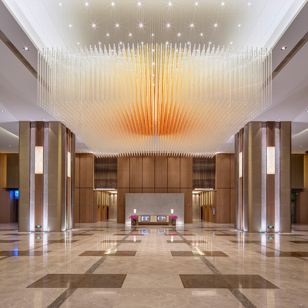 Customizable large hotel project lobby luxury crystals lighting amber crystal chandelier