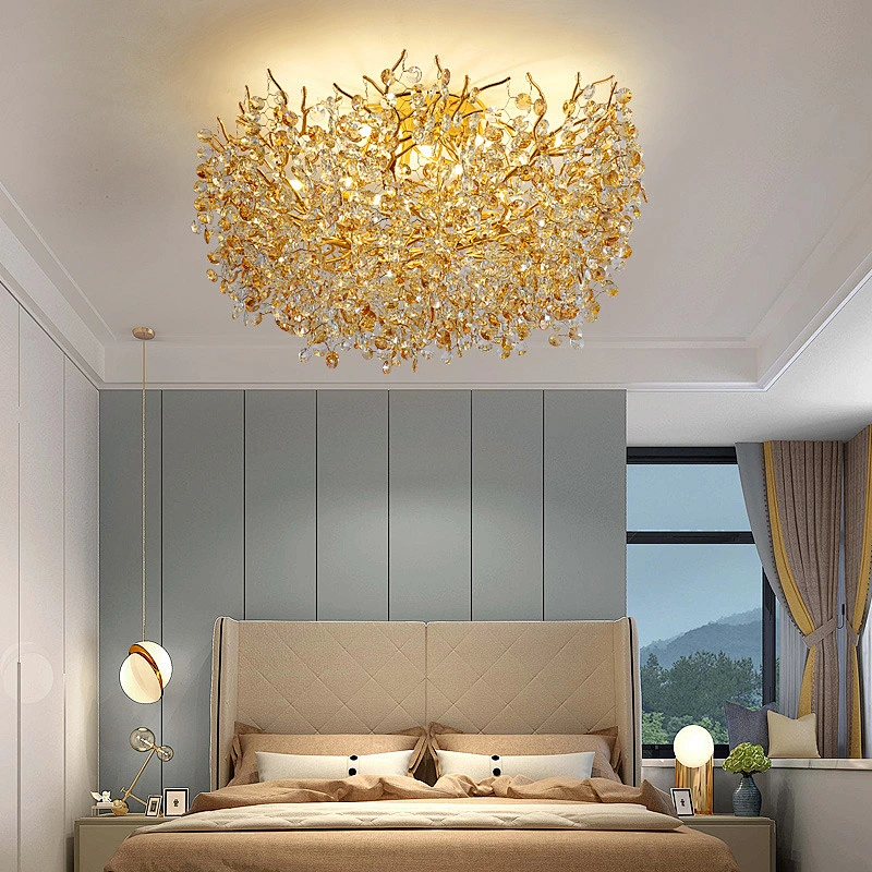 Villa Crystal Chandelier Round Dining Lamp For Living Room
