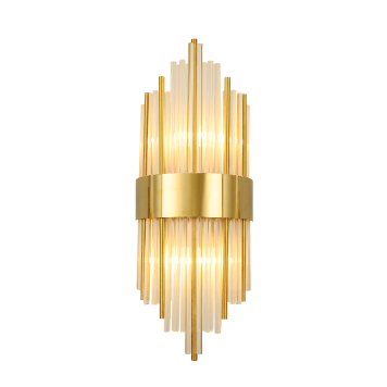 Modern Indoor Nordic Hotel Brass Crystal Luxury Bedside Indoor Marble Wall Lamp
