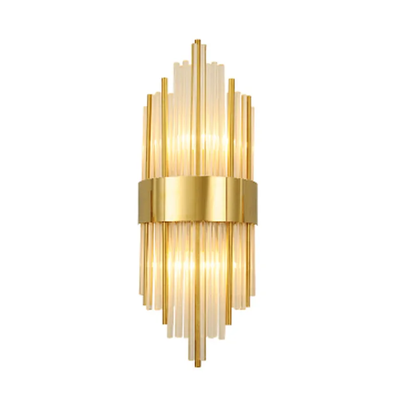 Modern Indoor Nordic Hotel Brass Crystal Luxury Bedside Indoor Marble Wall Lamp