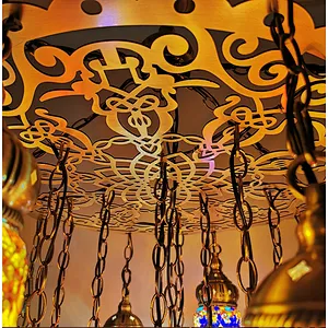 Custom Hotel Iron Lighting Hotel Villa Decorated Moroccan Paid Glass Chandeliers&pendant lights