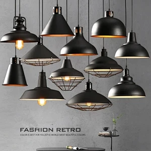 Retro Chandelier Pendant Lights Restaurant Bar Black Lights Design Lighting Hanging Antique Industrial