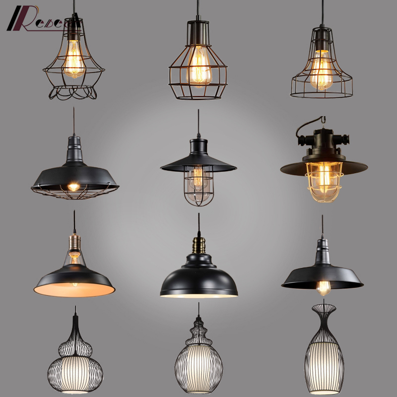 Retro Chandelier Pendant Lights Restaurant Bar Black Lights Design Lighting Hanging Antique Industrial