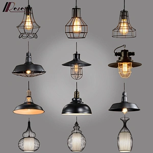 Retro Chandelier Pendant Lights Restaurant Bar Black Lights Design Lighting Hanging Antique Industrial