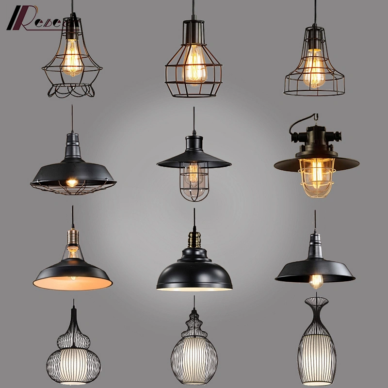 Retro Chandelier Pendant Lights Restaurant Bar Black Lights Design Lighting Hanging Antique Industrial