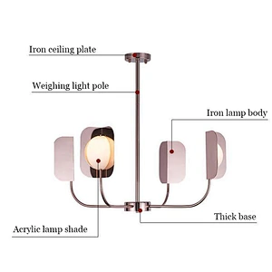Modern G9 LED Home Lighting Iron Tawny&Red Chandelier Luxury Custom  Acrylic Chandelier Designer for Home