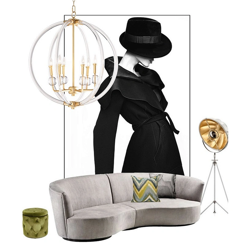 Simple living room crystal chandelier northern Europe luxury round dining room bedroom lamp modern study copper chandelier