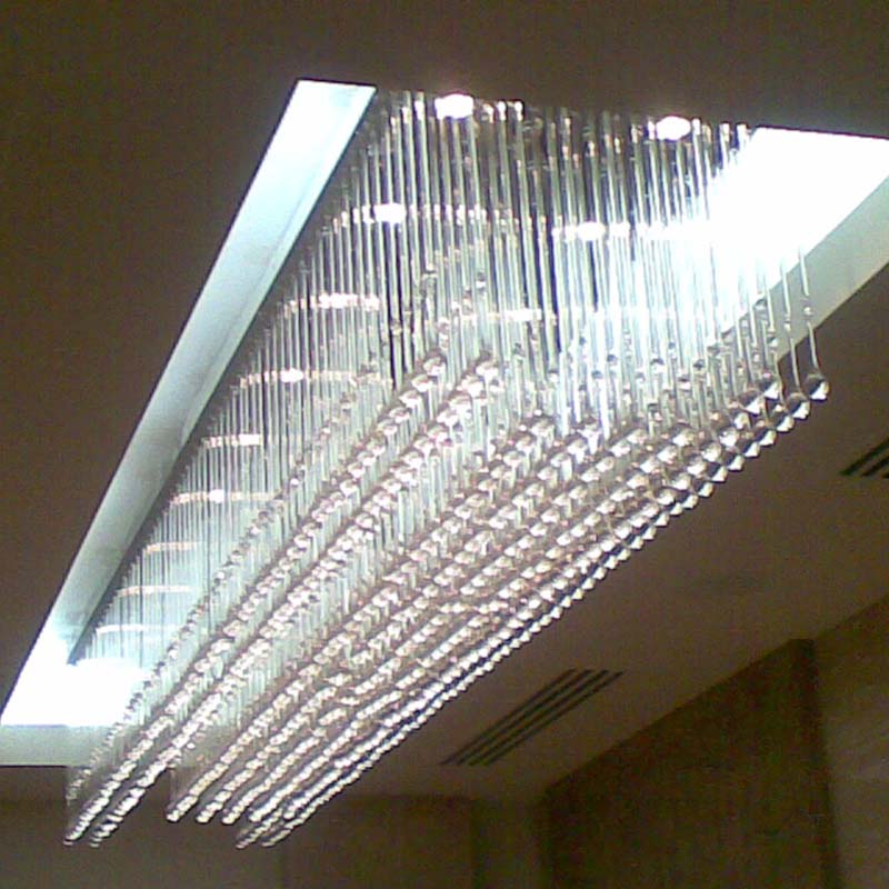 Modern hotel rectangle living dining room crystals chandelier