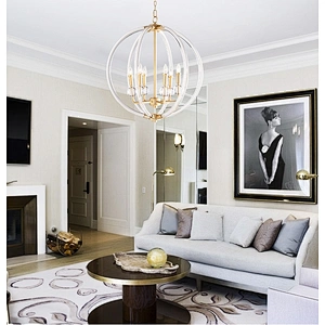 Simple living room crystal chandelier northern Europe luxury round dining room bedroom lamp modern study copper chandelier