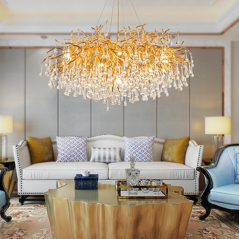 Hotel Villa Modern Indoor Crystal Chandeliers Lighting Living Room Pendant Lights