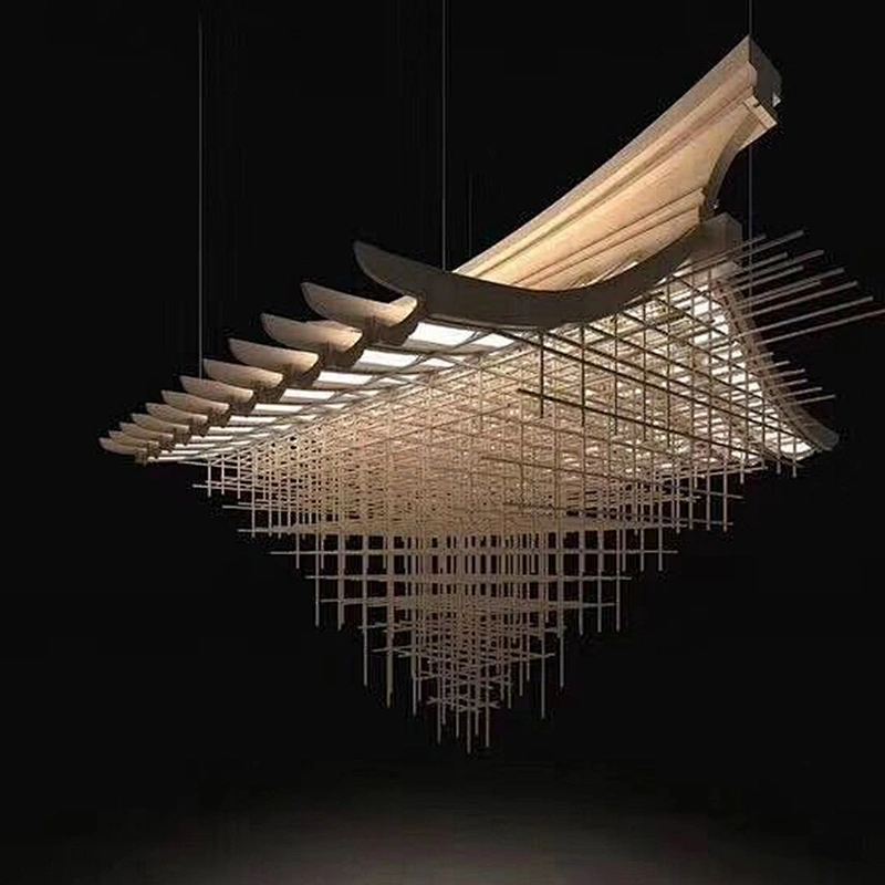 Customized Large Hotel Lobby Decoration Lighting Modern Glass Crystal Chandelier