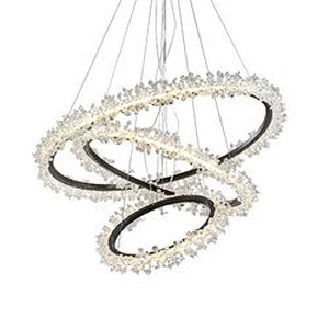 Nordic modern simple crystal chandelier ring chandelier duplex building living room bedroom art dining room light luxury model r