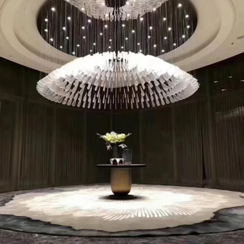 Modern large cover design crystal chandeliers for hotel or villa ceiling lamp