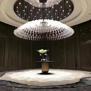 Modern large cover design crystal chandeliers for hotel or villa ceiling lamp