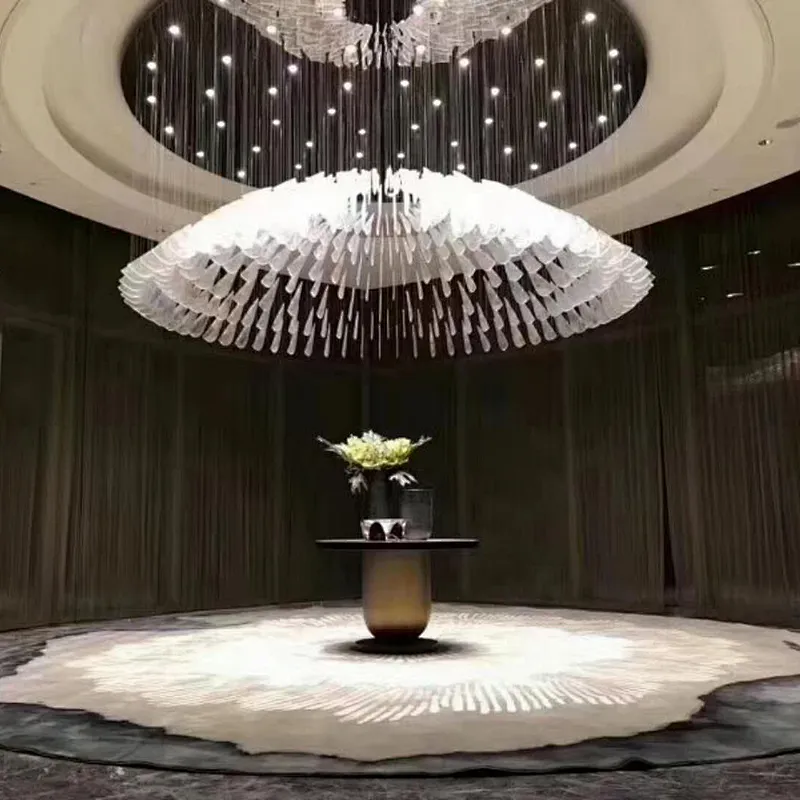 Modern large cover design crystal chandeliers for hotel or villa ceiling lamp