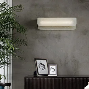 Modern Marble Wall Lamp All Copper Living Room Background Wall Lights Simple Luxury Bedroom Bedside Lamps